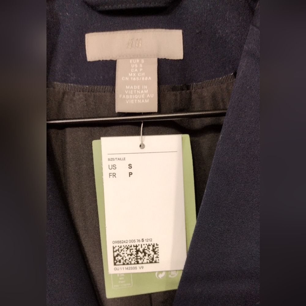 NWT H&M Tailored Blazer Women's S Blue Office Career Retro 90s Y2K Work - Picture 8 of 11